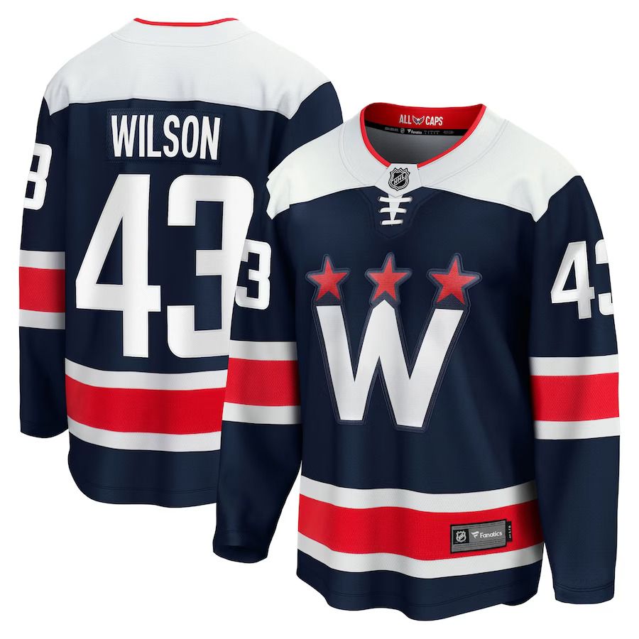 Men Washington Capitals 43 Tom Wilson Fanatics Branded Navy Alternate Premier Breakaway Player NHL Jersey
